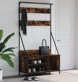 VidaXL Kledingrek met schoenenrek 100x41x184 cm gerookt eikenkleurig