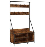 VidaXL Kledingrek met schoenenrek 100x41x184 cm gerookt eikenkleurig