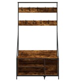 VidaXL Kledingrek met schoenenrek 100x41x184 cm gerookt eikenkleurig