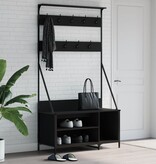 VidaXL Kledingrek met schoenenrek 100x41x184 cm zwart