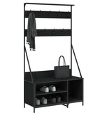 VidaXL Kledingrek met schoenenrek 100x41x184 cm zwart