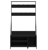 VidaXL Kledingrek met schoenenrek 100x41x184 cm zwart
