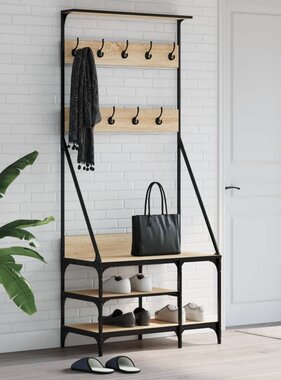 VidaXL Kledingrek met schoenenrek 80x40x184 cm sonoma eikenkleurig