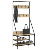 VidaXL Kledingrek met schoenenrek 80x40x184 cm sonoma eikenkleurig