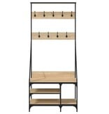 VidaXL Kledingrek met schoenenrek 80x40x184 cm sonoma eikenkleurig