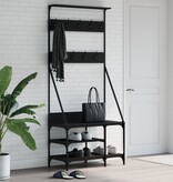 VidaXL Kledingrek met schoenenrek 80x40x184 cm zwart