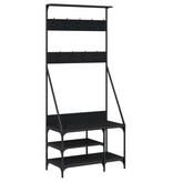 VidaXL Kledingrek met schoenenrek 80x40x184 cm zwart