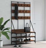 VidaXL Kledingrek met schoenenrek 100x40x184 cm bruin eikenkleur