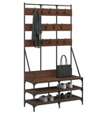 VidaXL Kledingrek met schoenenrek 100x40x184 cm bruin eikenkleur