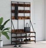 VidaXL Kledingrek met schoenenrek 100x40x184 cm gerookt eikenkleurig
