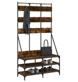 VidaXL Kledingrek met schoenenrek 100x40x184 cm gerookt eikenkleurig