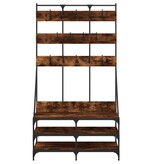 VidaXL Kledingrek met schoenenrek 100x40x184 cm gerookt eikenkleurig