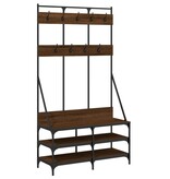 VidaXL Kledingrek met schoenenrek 100x40x184 cm bruin eikenkleur