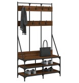 VidaXL Kledingrek met schoenenrek 100x40x184 cm bruin eikenkleur