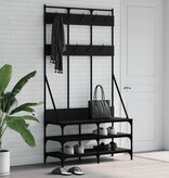 VidaXL Kledingrek met schoenenrek 100x40x184 cm zwart