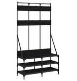 VidaXL Kledingrek met schoenenrek 100x40x184 cm zwart