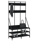 VidaXL Kledingrek met schoenenrek 100x40x184 cm zwart