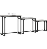 VidaXL 3-delige Tafeltjesset bewerkt hout grijs sonoma