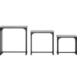 VidaXL 3-delige Tafeltjesset bewerkt hout grijs sonoma