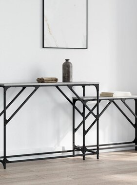 VidaXL 2-delige Tafeltjesset bewerkt hout grijs sonoma eikenkleurig