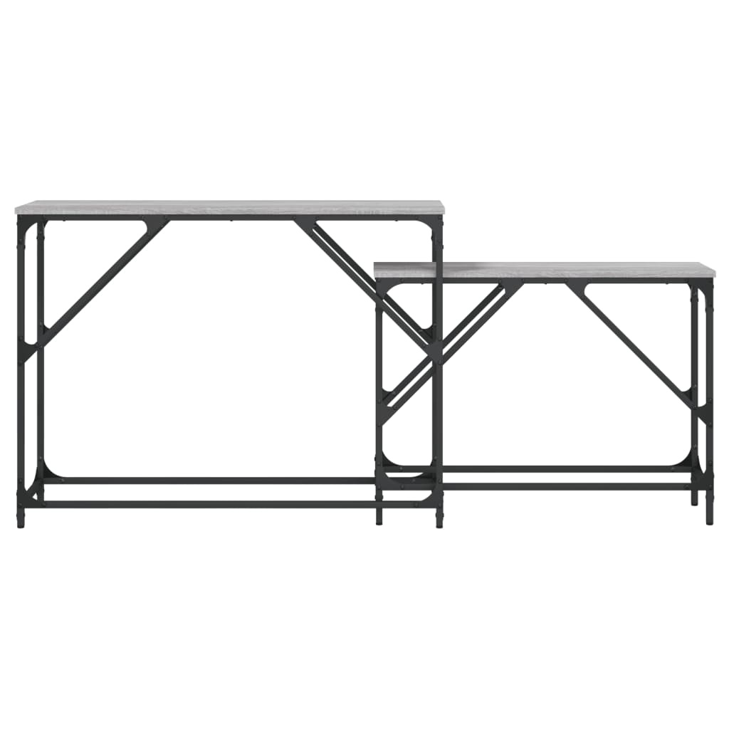 VidaXL 2-delige Tafeltjesset bewerkt hout grijs sonoma eikenkleurig