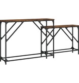 VidaXL 2-delige Tafeltjesset bewerkt hout gerookt eikenkleurig