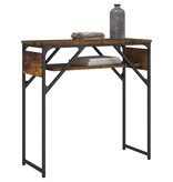 VidaXL Wandtafel met schap 75x30x75 cm bewerkt hout gerookt eiken