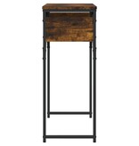 VidaXL Wandtafel met schap 75x30x75 cm bewerkt hout gerookt eiken
