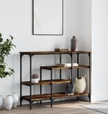 VidaXL Wandtafel met schappen 100x35x75 cm gerookt eikenkleurig