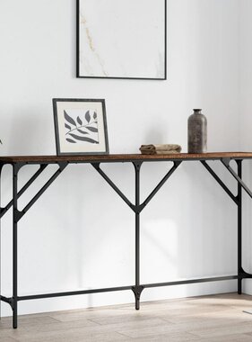 VidaXL Wandtafel 140x23x75 cm bewerkt hout bruin eikenkleur