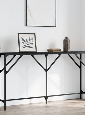 VidaXL Wandtafel 140x23x75 cm bewerkt hout zwart