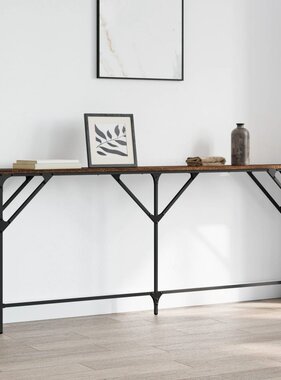 VidaXL Wandtafel 180x23x75 cm bewerkt hout bruin eikenkleur