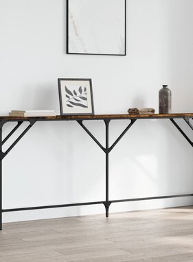 VidaXL Wandtafel 180x23x75 cm bewerkt hout gerookt eikenkleurig