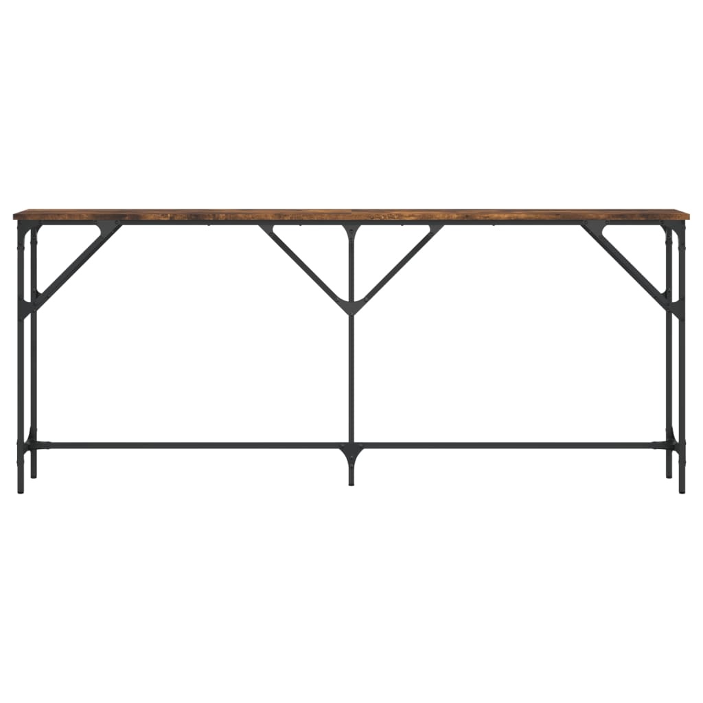 VidaXL Wandtafel 180x23x75 cm bewerkt hout gerookt eikenkleurig