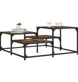 VidaXL Salontafel 87,5x87,5x40 cm bewerkt hout gerookt eikenkleurig