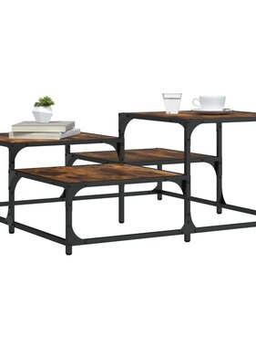 VidaXL Salontafel 87,5x87,5x40 cm bewerkt hout gerookt eikenkleurig