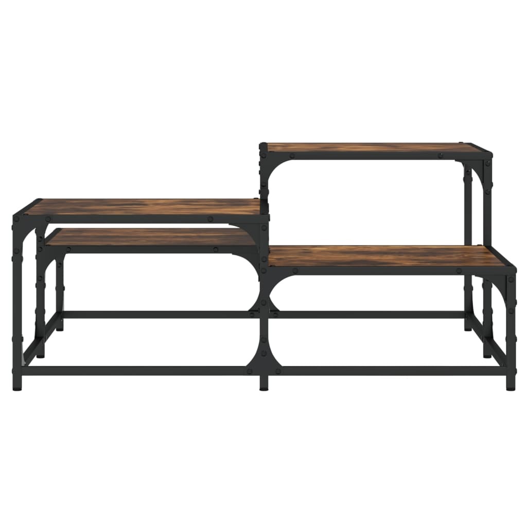 VidaXL Salontafel 87,5x87,5x40 cm bewerkt hout gerookt eikenkleurig