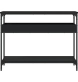 VidaXL Wandtafel met schap 100x29x75 cm bewerkt hout zwart