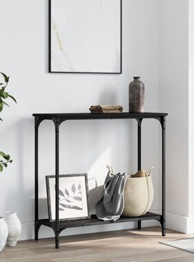 VidaXL Wandtafel 75x30,5x75 cm bewerkt hout zwart