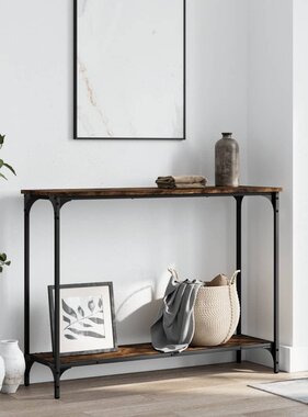 VidaXL Wandtafel 101x30,5x75 cm bewerkt hout gerookt eikenkleurig