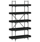 VidaXL Boekenkast 5-laags 100x33x180,5 cm bewerkt hout zwart