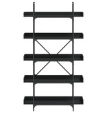 VidaXL Boekenkast 5-laags 100x33x180,5 cm bewerkt hout zwart