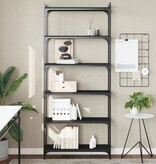 VidaXL Boekenkast 6-laags 80x30x188 cm bewerkt hout zwart