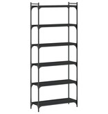VidaXL Boekenkast 6-laags 80x30x188 cm bewerkt hout zwart