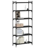 VidaXL Boekenkast 6-laags 80x30x188 cm bewerkt hout zwart