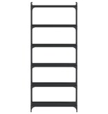 VidaXL Boekenkast 6-laags 80x30x188 cm bewerkt hout zwart