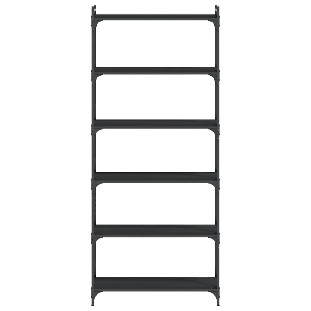 VidaXL Boekenkast 6-laags 80x30x188 cm bewerkt hout zwart