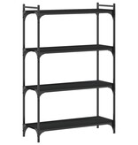 VidaXL Boekenkast 4-laags 80x30x120 cm bewerkt hout zwart