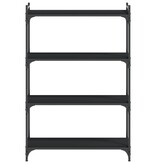 VidaXL Boekenkast 4-laags 80x30x120 cm bewerkt hout zwart