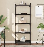 VidaXL Boekenkast 5-laags 60x30x154 cm bewerkt hout zwart